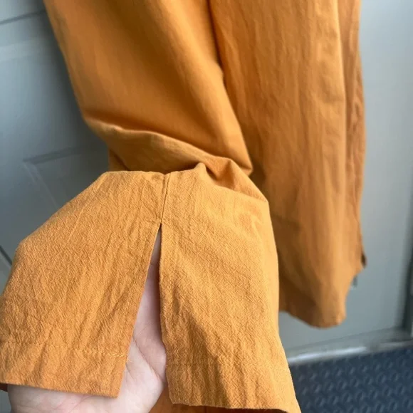 Minimalist Boho Jumpsuit Wide Leg Relaxed Fit Size M, Muted Orange Boho Overalls - Picture 2 of 8